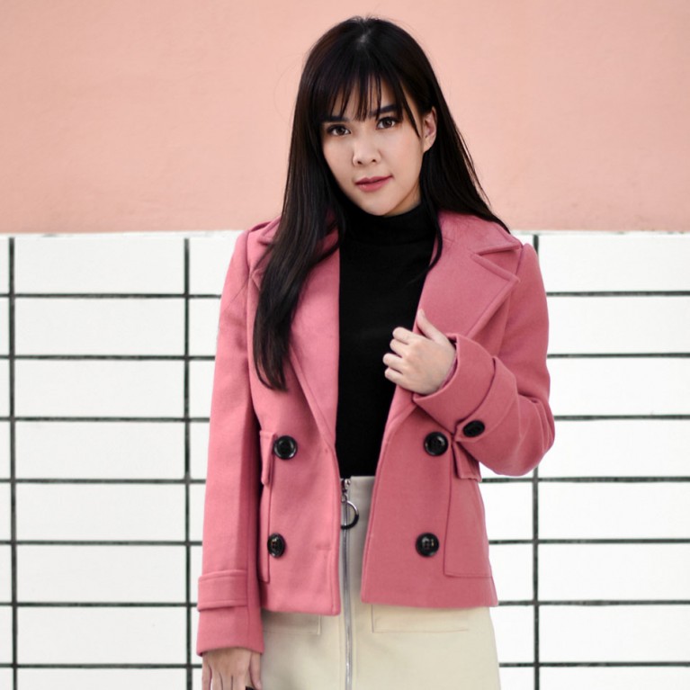 Mini wool coat (ชมพู/ครีม/น้ำตาลอิฐ)