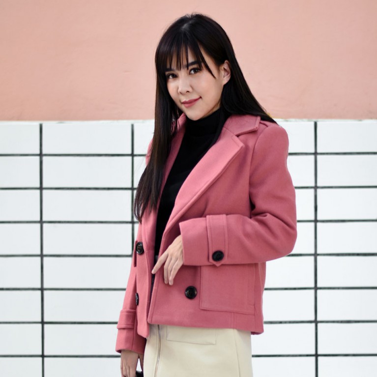 Mini wool coat (ชมพู/ครีม/น้ำตาลอิฐ)