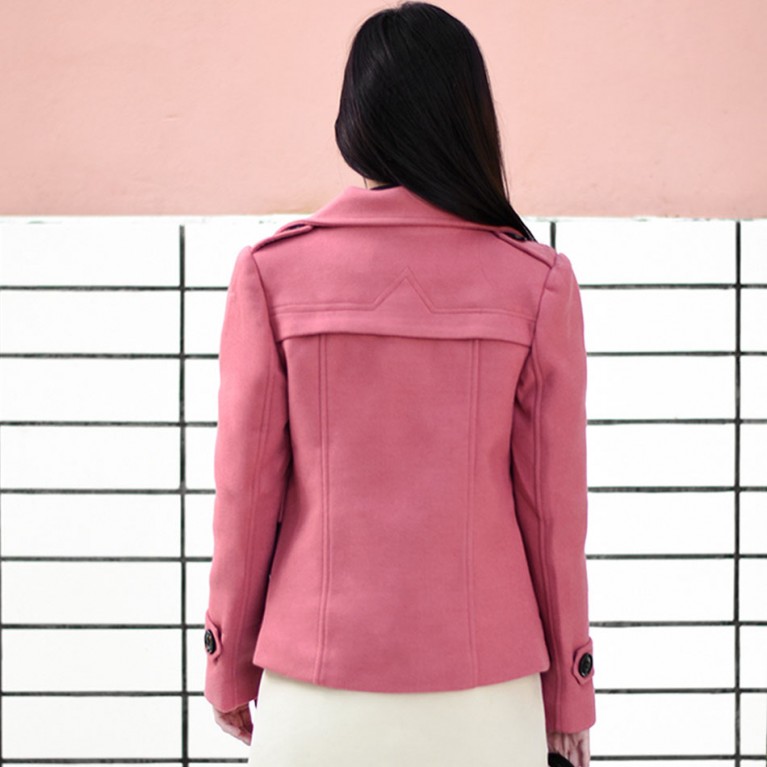Mini wool coat (ชมพู/ครีม/น้ำตาลอิฐ)
