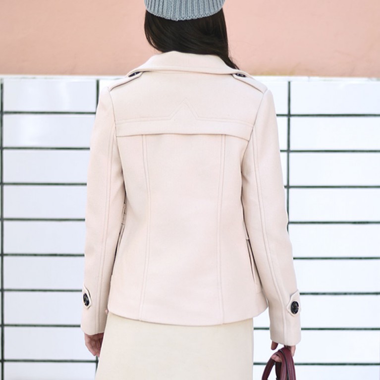 Mini wool coat (ชมพู/ครีม/น้ำตาลอิฐ)