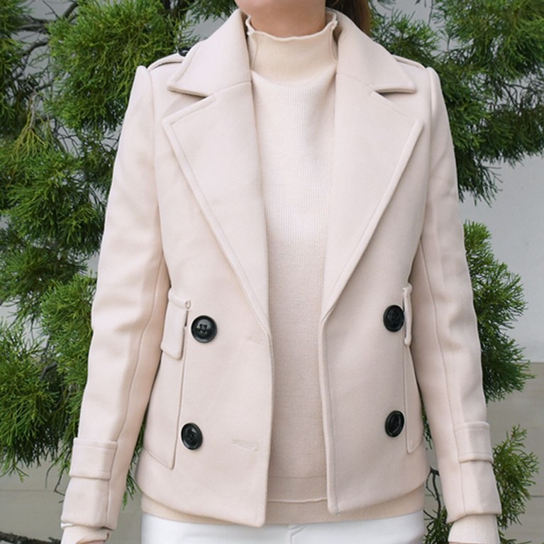 Mini wool coat (ชมพู/ครีม/น้ำตาลอิฐ)