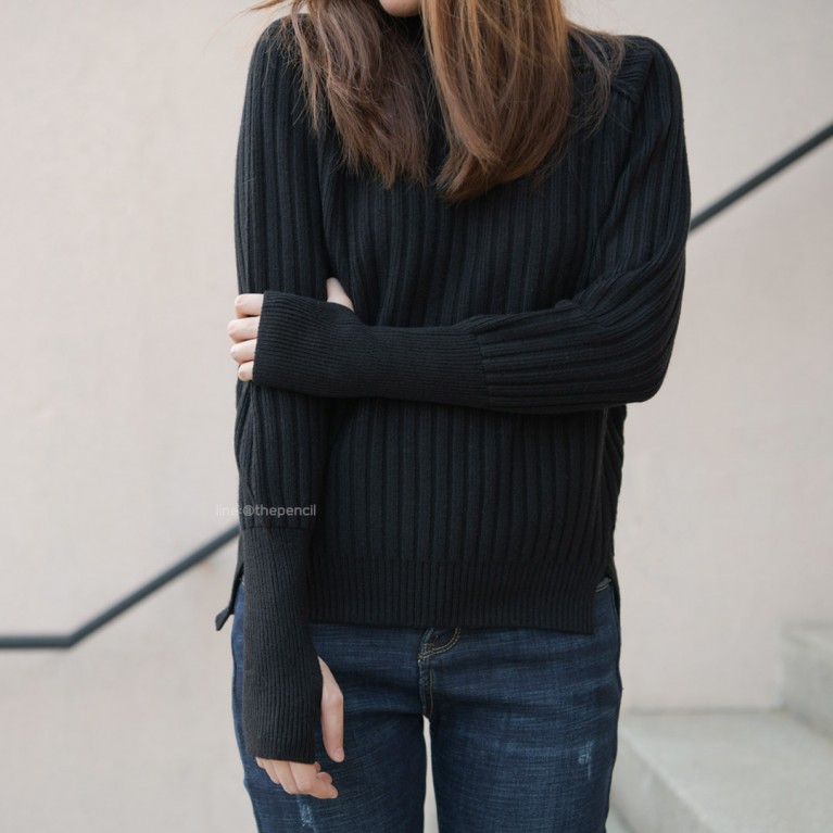 Hand knit sweater 2  (ดำ/ขาว/เทา/ครีม/ฟ้า/ชมพู)