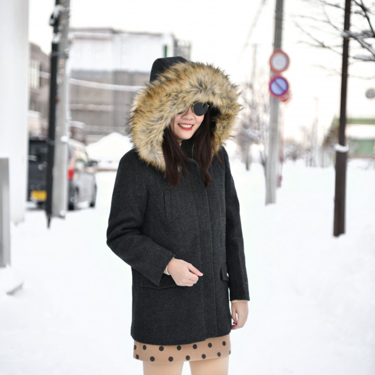 Downtown fur wool coat  (ดำ/น้ำตาล/เทา)