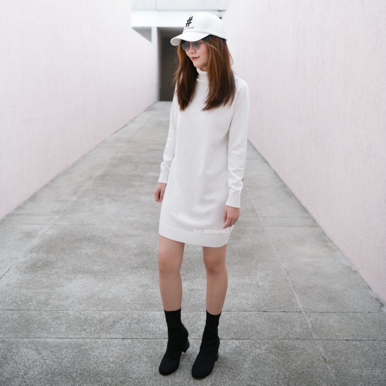 Turtleneck knit dress (7 สี ให้เลือก)