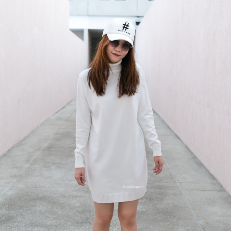 Turtleneck knit dress (7 สี ให้เลือก)