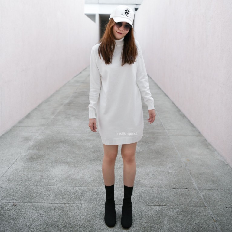 Turtleneck knit dress (7 สี ให้เลือก)