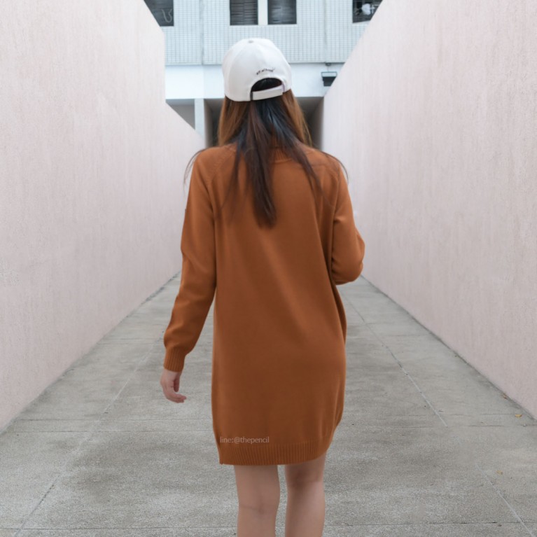 Turtleneck knit dress (7 สี ให้เลือก)