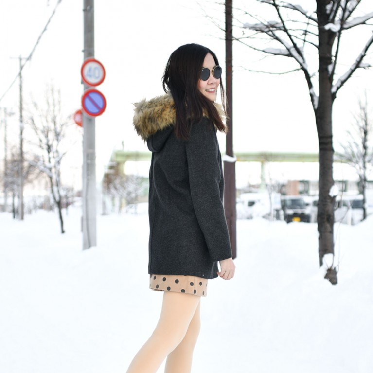 Downtown fur wool coat  (ดำ/น้ำตาล/เทา)