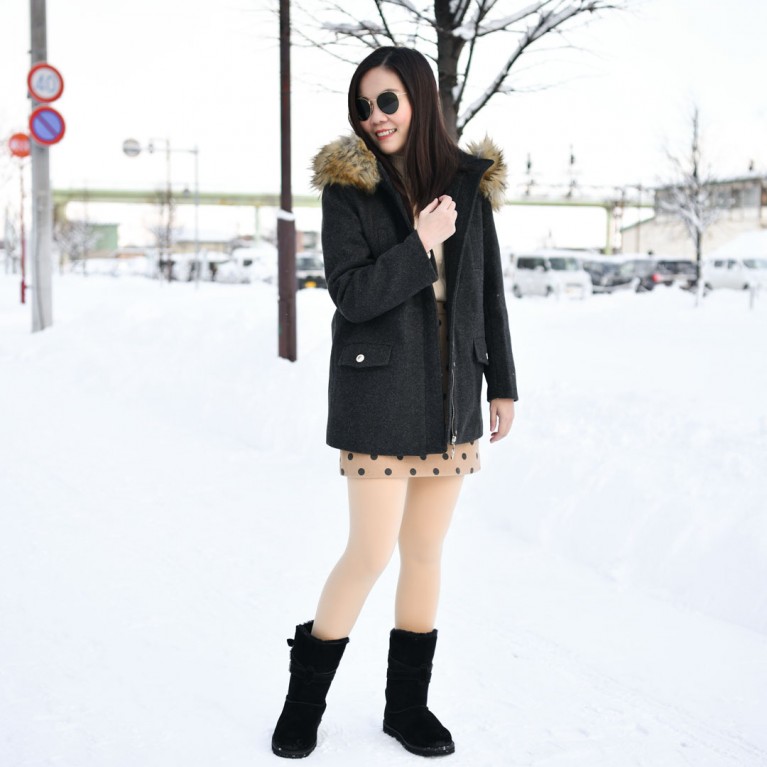 Downtown fur wool coat  (ดำ/น้ำตาล/เทา)