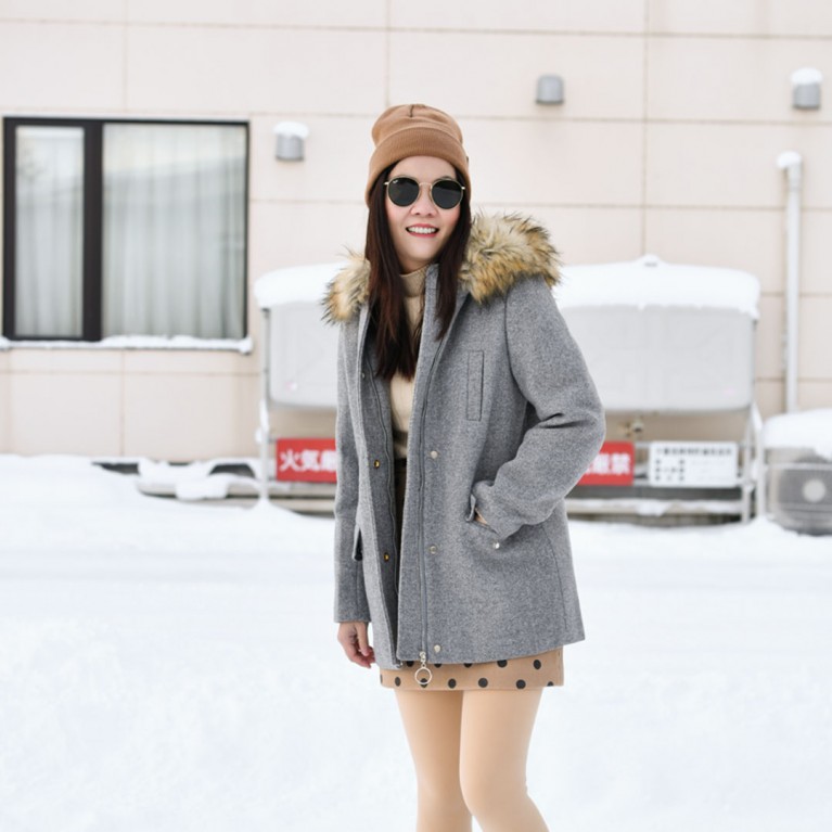 Downtown fur wool coat  (ดำ/น้ำตาล/เทา)
