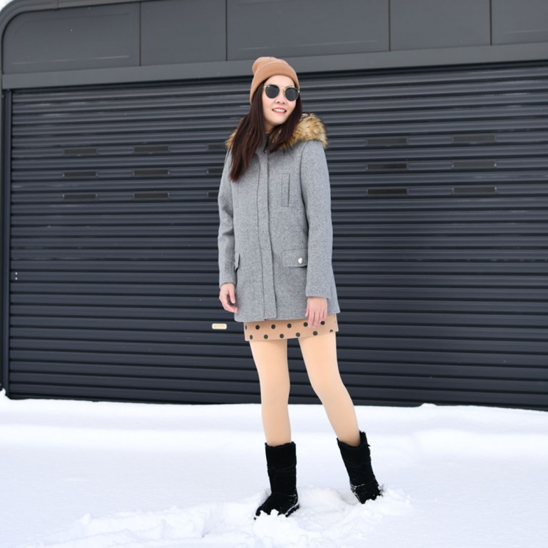 Downtown fur wool coat  (ดำ/น้ำตาล/เทา)