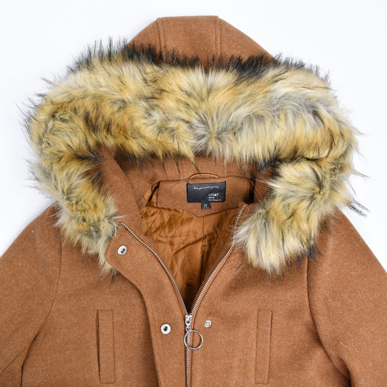 Downtown fur wool coat  (ดำ/น้ำตาล/เทา)