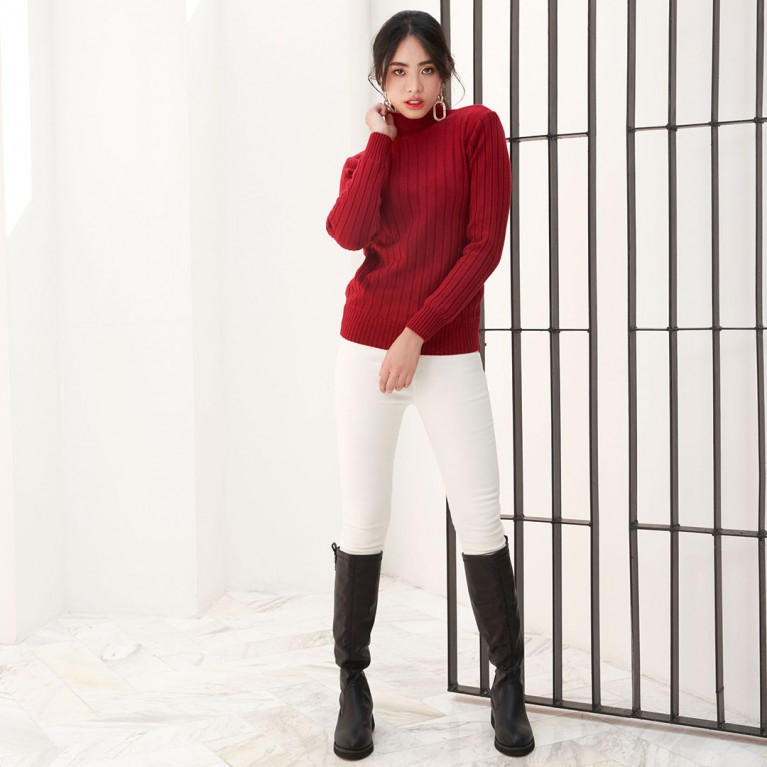 Striped super warm sweater (มี 7 สีให้เลือก)