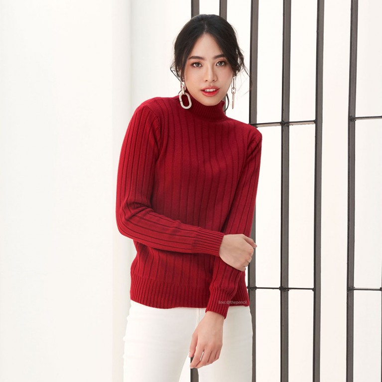Striped super warm sweater (มี 7 สีให้เลือก)