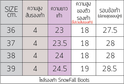 snow fall size