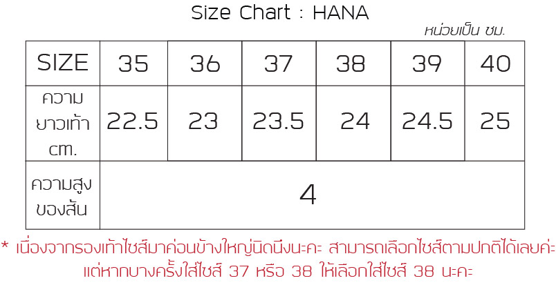 hana size